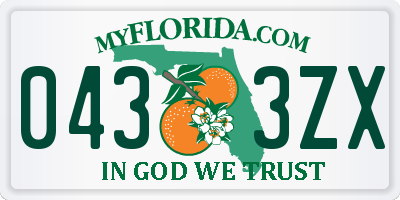 FL license plate 0433ZX