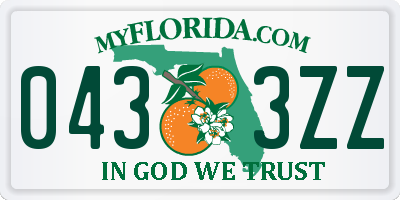 FL license plate 0433ZZ