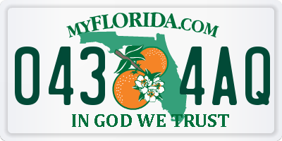 FL license plate 0434AQ