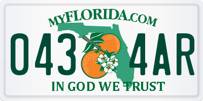 FL license plate 0434AR