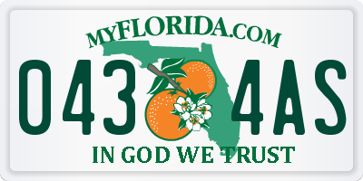 FL license plate 0434AS