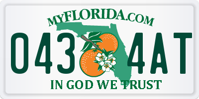 FL license plate 0434AT