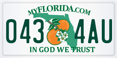 FL license plate 0434AU