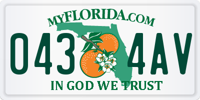 FL license plate 0434AV