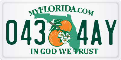 FL license plate 0434AY