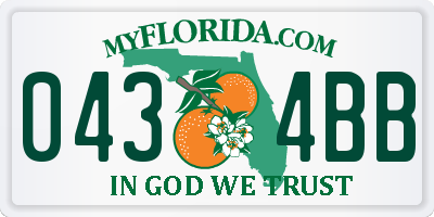 FL license plate 0434BB