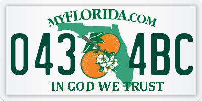 FL license plate 0434BC
