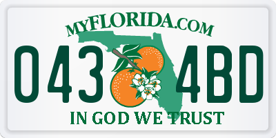 FL license plate 0434BD
