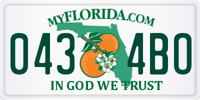 FL license plate 0434BO