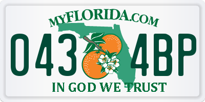 FL license plate 0434BP