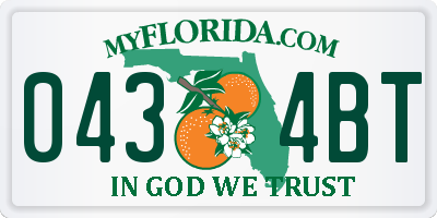 FL license plate 0434BT