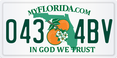 FL license plate 0434BV