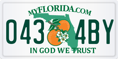 FL license plate 0434BY