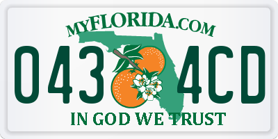 FL license plate 0434CD