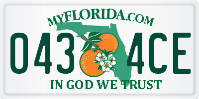 FL license plate 0434CE