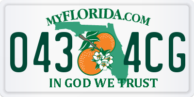 FL license plate 0434CG