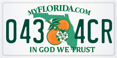 FL license plate 0434CR