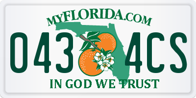 FL license plate 0434CS