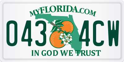 FL license plate 0434CW