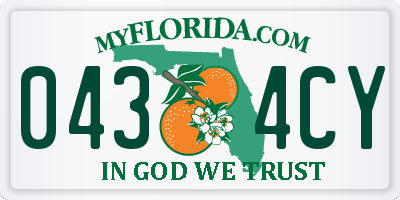 FL license plate 0434CY