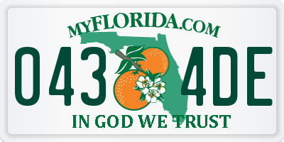 FL license plate 0434DE