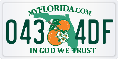 FL license plate 0434DF