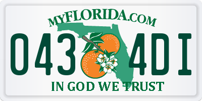 FL license plate 0434DI