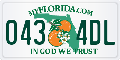 FL license plate 0434DL