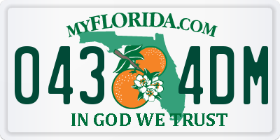FL license plate 0434DM