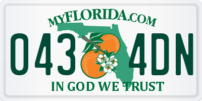 FL license plate 0434DN