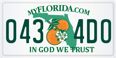 FL license plate 0434DO