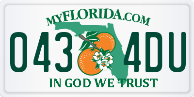FL license plate 0434DU