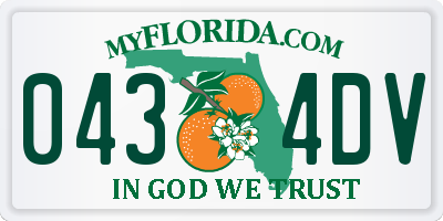FL license plate 0434DV