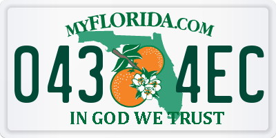 FL license plate 0434EC