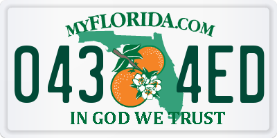 FL license plate 0434ED