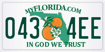 FL license plate 0434EE