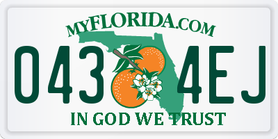 FL license plate 0434EJ