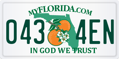 FL license plate 0434EN