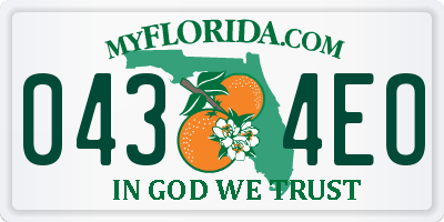 FL license plate 0434EO
