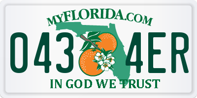 FL license plate 0434ER