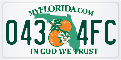 FL license plate 0434FC