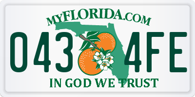 FL license plate 0434FE