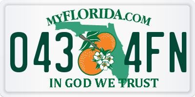 FL license plate 0434FN