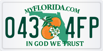 FL license plate 0434FP