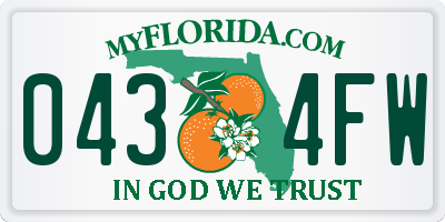 FL license plate 0434FW