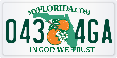 FL license plate 0434GA