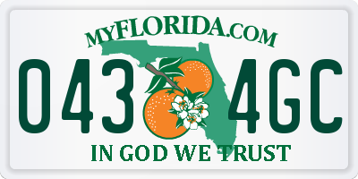 FL license plate 0434GC