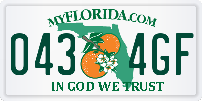 FL license plate 0434GF