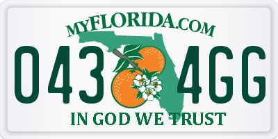 FL license plate 0434GG