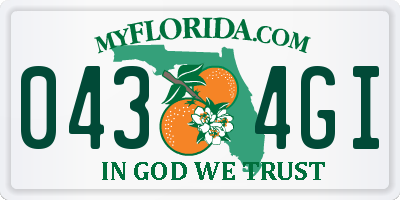 FL license plate 0434GI